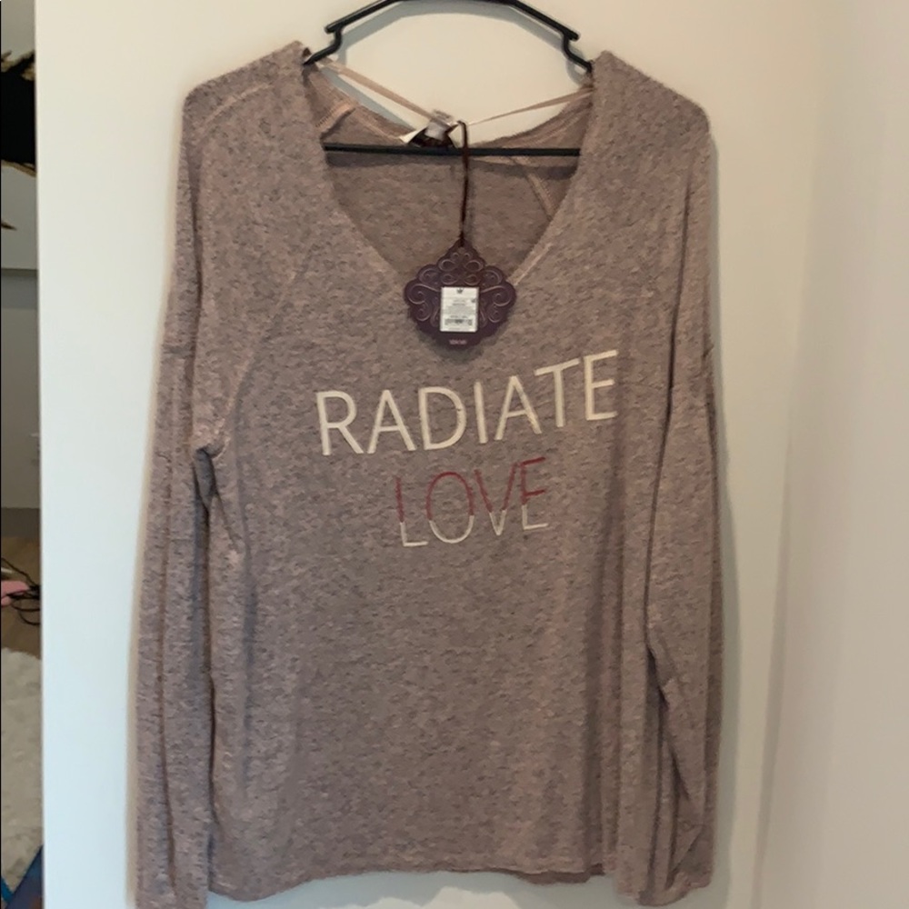 V-neck cute sweater, love the message